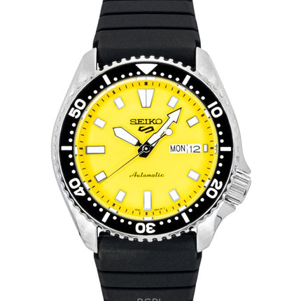 Reloj Seiko 5 Sports SKX Redux para hombre, con correa de silicona, esfera amarilla y movimiento automático SRPL87K1 (100 m).