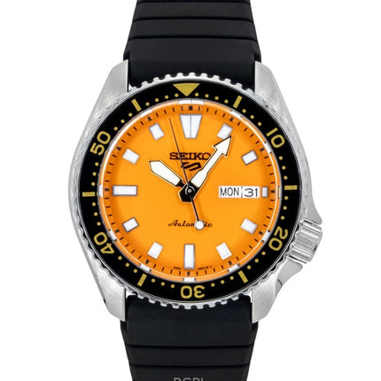 Reloj Seiko 5 Sports SKX Redux SRPL89K1 para hombre, con correa de silicona, esfera naranja y movimiento automático de 100 m.