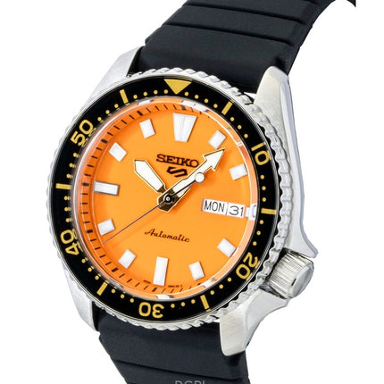 Reloj Seiko 5 Sports SKX Redux SRPL89K1 para hombre, con correa de silicona, esfera naranja y movimiento automático de 100 m.