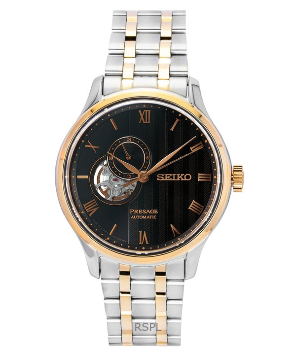Reloj Seiko Presage Japanese Garden automático de acero inoxidable en dos tonos con esfera marrón SSA466J1 para hombre
