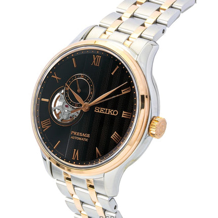 Reloj Seiko Presage Japanese Garden automático de acero inoxidable en dos tonos con esfera marrón SSA466J1 para hombre