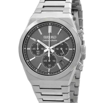 Reloj Seiko Discover More Classic Cronógrafo de acero inoxidable con esfera gris y cuarzo SSB455P1 100M para hombre