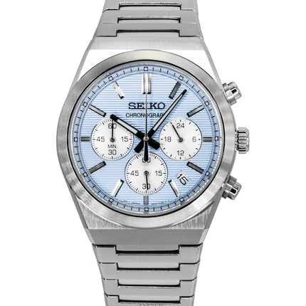 Reloj Seiko Conceptual Cronógrafo de acero inoxidable con esfera azul claro de cuarzo SSB459P1 100M para hombre
