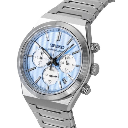 Reloj Seiko Conceptual Cronógrafo de acero inoxidable con esfera azul claro de cuarzo SSB459P1 100M para hombre
