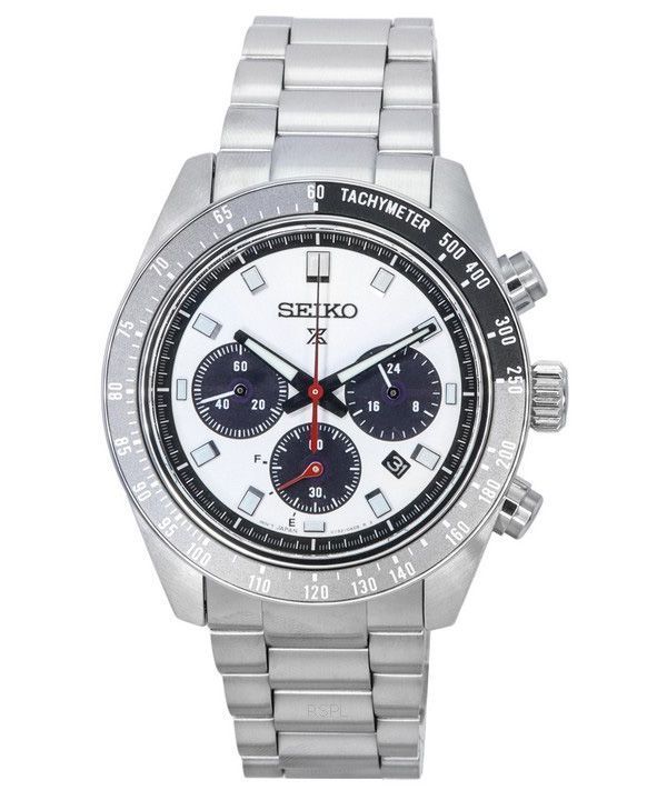 Reloj Seiko Prospex Speedtimer Go Large Cronógrafo Esfera plateada Solar SSC911P1 100M Reloj para hombre