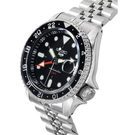 Reloj Seiko 5 Sports SKX Sports Style GMT de acero inoxidable con esfera negra automático SSK001J1 100M para hombre