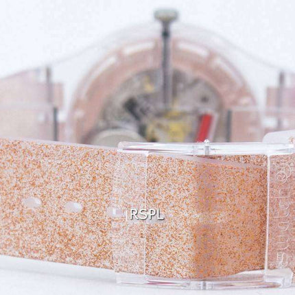 Reloj Unisex Swatch originales cuarzo rosa Glistar SUOK703