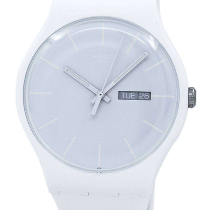 Reloj Unisex Swatch originales rebelde blanco cuarzo SUOW701