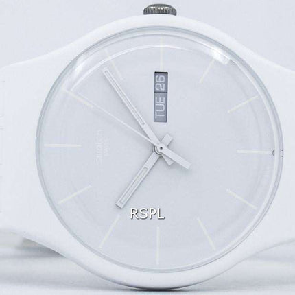 Reloj Unisex Swatch originales rebelde blanco cuarzo SUOW701