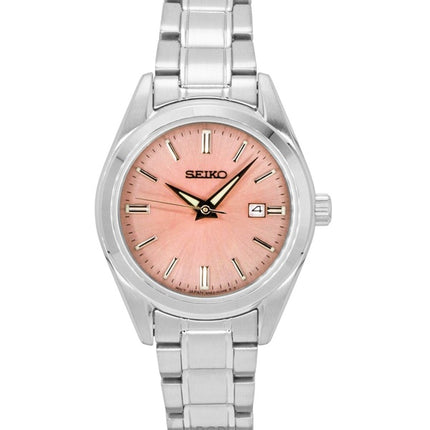 Reloj Seiko Conceptual para mujer, modelo SUR529P1, de acero inoxidable, esfera rosa, cuarzo, resistente al agua hasta 100 metros.