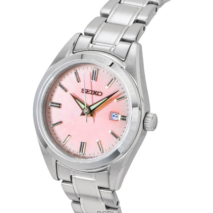 Reloj Seiko Conceptual para mujer, modelo SUR529P1, de acero inoxidable, esfera rosa, cuarzo, resistente al agua hasta 100 metros.