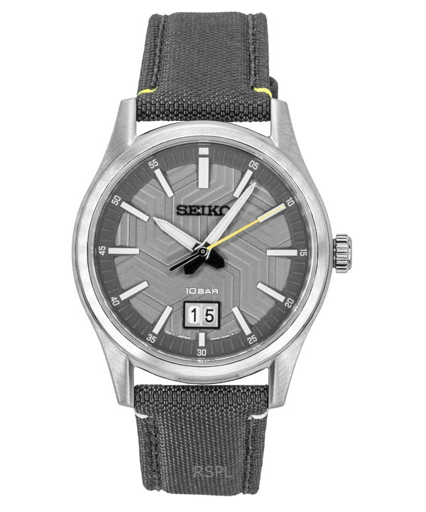 Reloj Seiko Conceptual para hombre, correa de nailon, esfera gris, cuarzo, SUR543P1, 100 m.