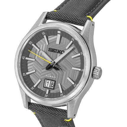 Reloj Seiko Conceptual para hombre, correa de nailon, esfera gris, cuarzo, SUR543P1, 100 m.