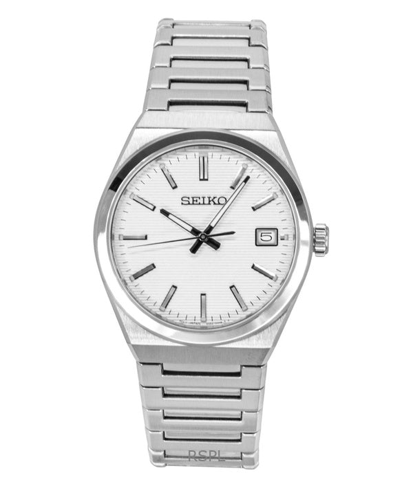 Reloj Seiko Conceptual SUR553P1 para hombre, de acero inoxidable, esfera blanca, cuarzo, resistente al agua hasta 100 m.