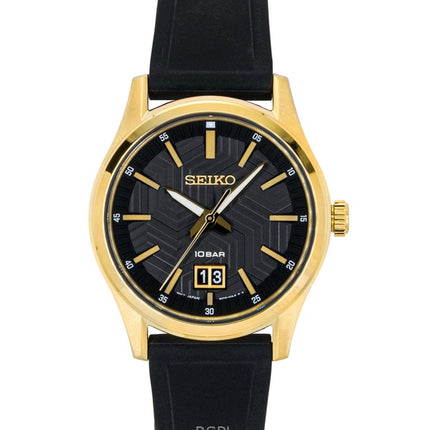Reloj Seiko Conceptual de cuarzo con correa de silicona y esfera negra SUR560P1 100M para hombre