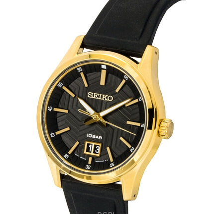 Reloj Seiko Conceptual de cuarzo con correa de silicona y esfera negra SUR560P1 100M para hombre