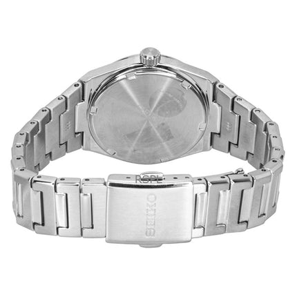 Reloj Seiko Classic de acero inoxidable con esfera color salmón, movimiento de cuarzo SUR577P1, resistente al agua hasta 100 metros para mujer