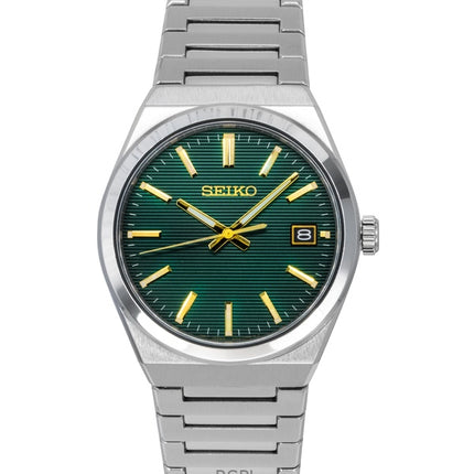 Reloj Seiko Classic de acero inoxidable con esfera verde de cuarzo SUR601P1 100M para hombre