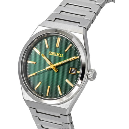 Reloj Seiko Classic de acero inoxidable con esfera verde de cuarzo SUR601P1 100M para hombre