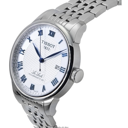 Reloj automático para hombre Tissot Le Locle Powermatic 80 20th Anniversary de acero inoxidable y esfera plateada T006.407.11.03