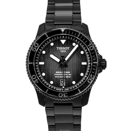 Tissot Seastar 1000 - Reloj de buceo automático para hombre, acero inoxidable, esfera gris y negra, T120.807.33.051.00, 300 m
