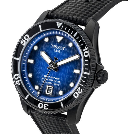 Tissot Seastar 1000 - Reloj automático de buceo con correa sintética y esfera azul T120.807.37.041.00, 300 m, para hombre
