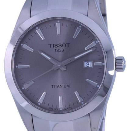 Tissot Gentleman Titanium Grey Dial Quartz T127.410.44.081.00 T1274104408100 100M Reloj para hombre
