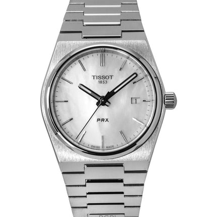 Reloj unisex Tissot PRX Classic Contemporary de acero inoxidable con esfera de nácar blanco y cuarzo T137.210.11.111.00 100M