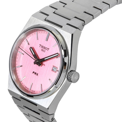 Reloj Tissot PRX de acero inoxidable con esfera rosa de cuarzo T137.210.11.331.00 100M para mujer