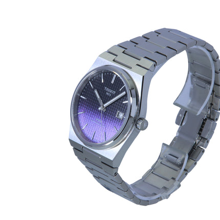 Reloj Tissot PRX Powermatic 80 Gradient de acero inoxidable con esfera camaleón negra, automático, T137.407.11.051.01, 100 m, para hombre
