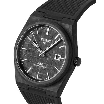 Reloj Tissot PRX Carbon Synthetic Strap Black Dial Automático T137.907.97.201.00 100M para hombre
