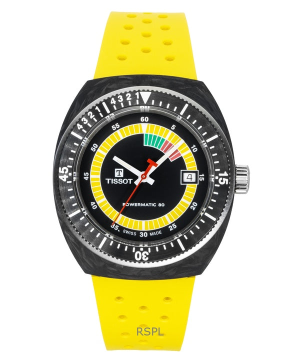 Reloj Tissot Sideral S para hombre, automático, correa sintética, esfera negra, T145.407.97.057.00, 300 m