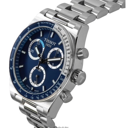 Tissot PR516 Cronógrafo de acero inoxidable con esfera azul, cuarzo, T149.417.11.041.00, 100 m, reloj para hombre