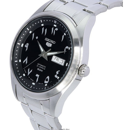 Reloj Seiko 5 automático SNKP21J1 de acero inoxidable con esfera árabe negra para hombre, reacondicionado