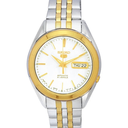 Reloj Seiko 5 automático de acero inoxidable en dos tonos con esfera blanca SNKL24J1 para hombre reacondicionado