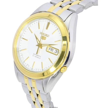 Reloj Seiko 5 automático de acero inoxidable en dos tonos con esfera blanca SNKL24J1 para hombre reacondicionado