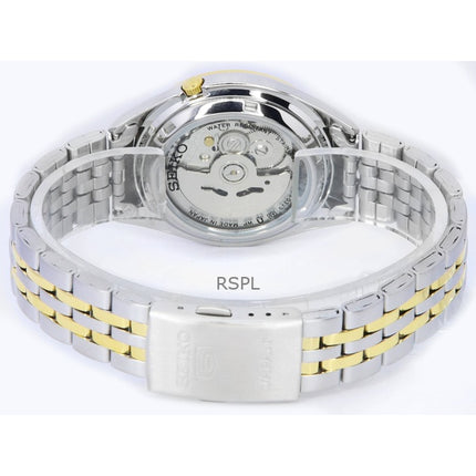 Reloj Seiko 5 automático de acero inoxidable en dos tonos con esfera blanca SNKL24J1 para hombre reacondicionado