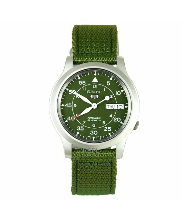 Reloj Seiko 5 automático con esfera verde militar SNK805K2 para hombre, reacondicionado