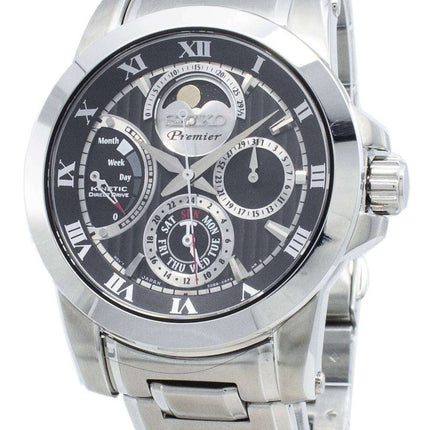 Reloj Seiko Premier SRX013 SRX013P1 SRX013P Kinetic Direct Drive Moon Phase para hombre restaurado