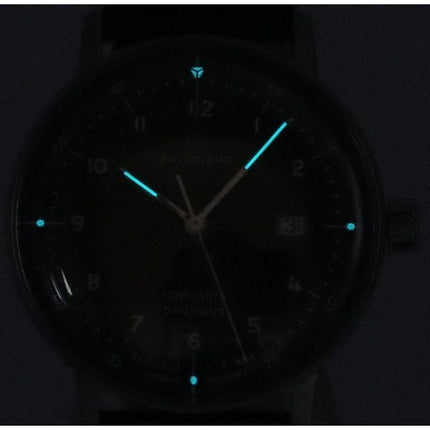 Refurbished Iron Annie 100 Jahre Bauhaus Leather Strap Black Dial Automatic 50562 Mens Watch