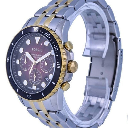Refurbished Fossil FB-01 Chronograph Two Tone Stainless Steel Red Dial Quartz FS5881 100M Mens Watch