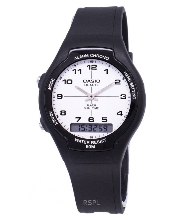 Reloj Casio analógico digital de cuarzo con doble horario AW-90H-7BVDF para hombre reacondicionado