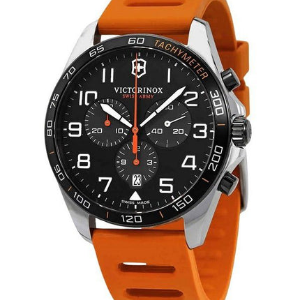 Victorinox Swiss Army Fieldforce Sport Cronógrafo Correa de caucho Esfera negra Cuarzo 241893 100M Reloj para hombre