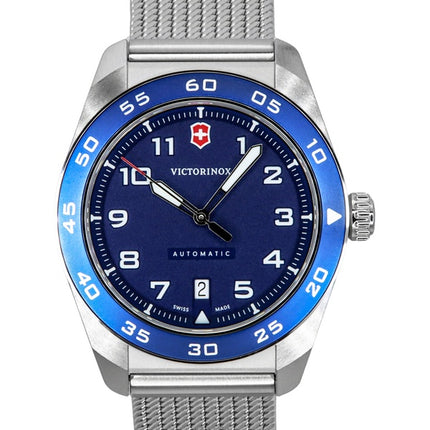 Reloj automático Victorinox Swiss Army de acero inoxidable con esfera azul 242045 100M para hombre