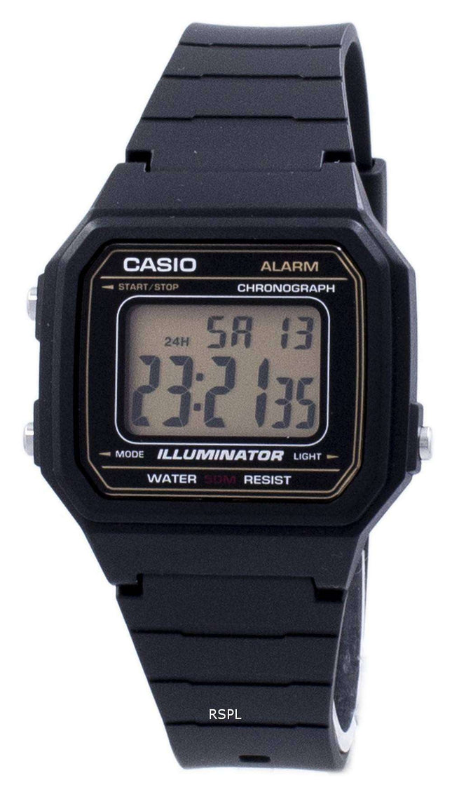 Casio clásico iluminador cronógrafo alarma W-217H-9AV W217H-9AV Watch de Men