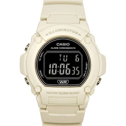 Reloj Casio Standard Illuminator digital con correa de resina blanca de cuarzo W-219HC-8B para hombre