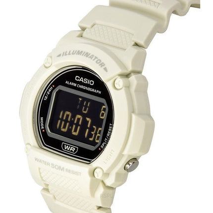 Reloj Casio Standard Illuminator digital con correa de resina blanca de cuarzo W-219HC-8B para hombre