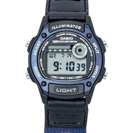 Reloj Casio W-220HF-2AV unisex, digital estándar, con correa de piel y tela, de cuarzo.
