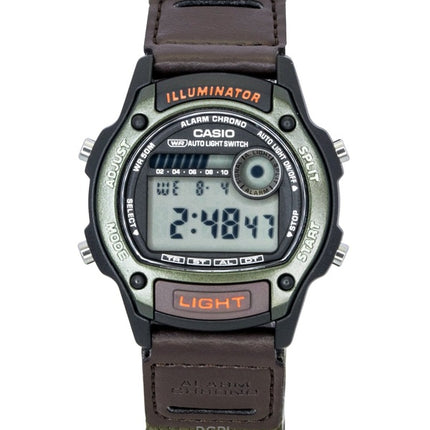 Reloj Casio W-220HF-3AV unisex, digital estándar, con correa de piel y tela, de cuarzo.