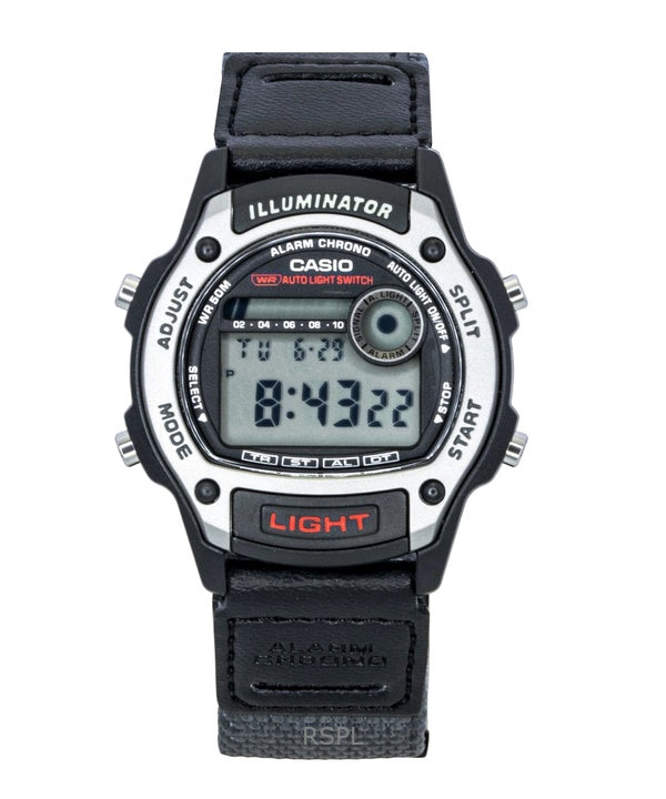 Reloj Casio W-220HF-8AV unisex, digital estándar, con correa de piel y tela, de cuarzo.